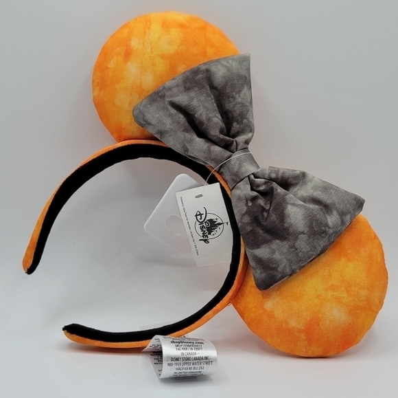 Disney Tie Dye Minnie Mouse Orange and Black Ears Headband - Picture 5 of 5